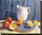 Pitcher with Tangelos and Lemons Stretched Canvas Print by Saladino 