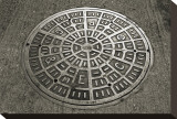 San Francisco Manhole Cover Reproduction transférée sur toile par Christian Peacock