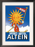 Sport Hotel Altein: Sun-Headed Skier Posters by Seiler 