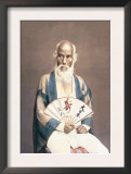 Old Man with a Fan Print by Baron Von Raimund Stillfried