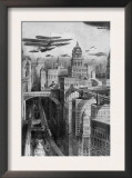 The New York of the Future as Imagined in 1911 Print by Richard Rummell