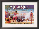 Kar-Mi Swallows a Loaded Gun Barrel and Shoots a Cracker from a Man's Head Print by Joseph B. Hallworth