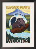 Beaver & Mt. Hood, Welches, Oregon Prints by Lantern Press 
