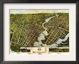 Bridgeport, Connecticut - Panoramic Map Print