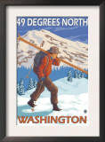 Skier Carrying Snow Skis, 49 Degrees North, Washington Posters