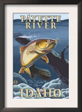 Trout Fishing Cross-Section, Payette River, Idaho Print