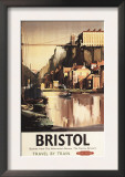 Bristol, England - Clifton Suspension Bridge and Boats British Rail Poster Prints
