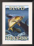 Trout Fishing Cross-Section, Bend, Oregon Prints