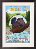 Beaver & River, Bend, Oregon Prints by Lantern Press 