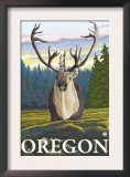 Caribou in the Wild, Oregon Posters by Lantern Press 