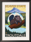 Beaver & Mt. Hood, Troutdale, Oregon Prints by Lantern Press 