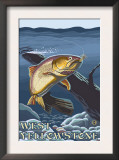 Trout Fishing Cross-Section, West Yellowstone, Montana Posters by Lantern Press 