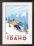 Downhhill Snow Skier, Sun Valley, Idaho Prints