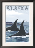 Orca Whales 1, Alaska Art by Lantern Press 