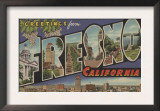 Fresno, California - Large Letter Scenes Posters