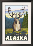 Caribou in the Wild, Curry, Alaska Art by Lantern Press 