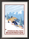 Downhhill Snow Skier, Snoqualmie Pass, Washington Poster