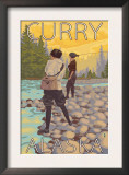 Women Fly Fishing, Curry, Alaska Art