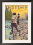 Women Fly Fishing, Troutdale, Oregon Prints