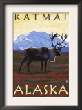 Caribou Scene, Katmai, Alaska Prints by Lantern Press 