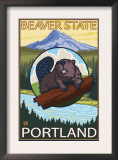 Beaver & Mt. Hood, Portland, Oregon Posters
