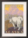 Mountain Goat, Ketchikan, Alaska Poster by Lantern Press 