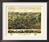 Cheshire, Connecticut - Panoramic Map Prints