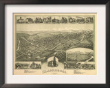 Clarksburg, West Virginia - Panoramic Map Posters