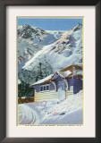 Tuckerman Ravine, NH - View of a US Forest Service Ski Shelter Posters