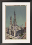 New York, NY - St. Patricks Cathedral Surroundings Prints