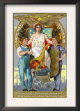 Labor Day Souvenir Laborers with Lady Justice Print
