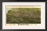 Stamford, Connecticut - Panoramic Map Art