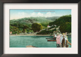 View of a Family on Lake Dock - Inverness, CA Posters
