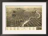 South Bend, Indiana - Panoramic Map Prints