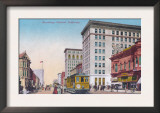 View of Broadway with Street Car - Oakland, CA Prints