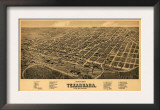 Texarkana, Arkansas - Panoramic Map Posters