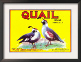 Quail Lemon Label - Upland, CA Prints