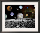 Solar System Montage of Voyager Images Photograph - Outer Space Poster