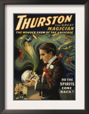 Thurston the Great Magician Holding Skull Magic Poster Posters