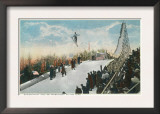 A Ski Tournament Jump, Skier Making 132 ft - Duluth, MN Prints