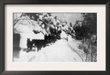 View of Stagecoach Driving through Snowy Mitchell Rd - Downieville, CA Print