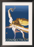 Connecticut - Octopus Scene Prints