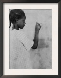 Young African American Girl at Chalkboard Photograph - Marlington, WV Prints
