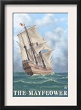 Plymouth, Massachusetts - View of the Mayflower Prints by Lantern Press 