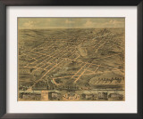 Akron, Ohio - Panoramic Map - Akron, OH Prints