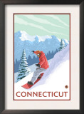 Connecticut - Snowboarder Scene Art