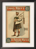 A parlor Match "Old Hoss" Scottish Bagpiper Poster Posters