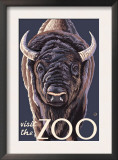 Visit the Zoo, Bison Up Close Prints by Lantern Press 