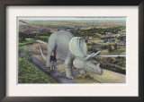 Rapid City, South Dakota, Dinosaur Park View of Triceratops Statue Prints