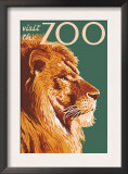 Visit the Zoo, Lion Up Close Poster by Lantern Press 